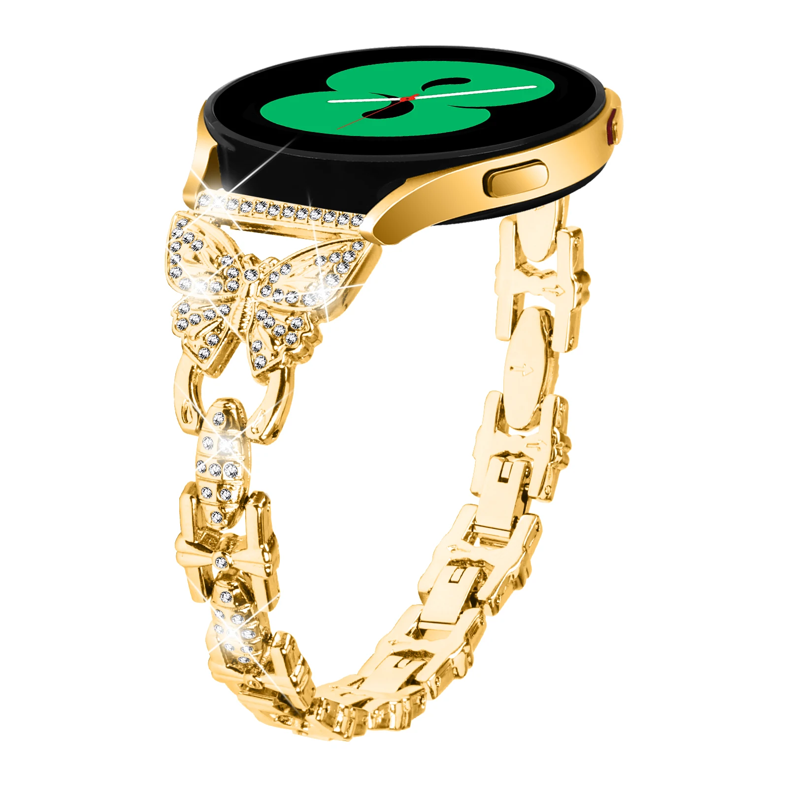 

Ремешок из нержавеющей стали 20 мм для Samsung Galaxy Watch 5 4 44 мм 40 мм Браслет с бриллиантовой бабочкой для часов 7 6 5 Pro/4 Classic