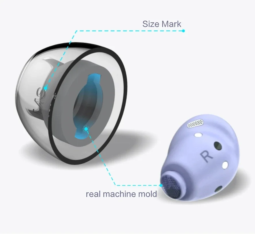 غطاء أذن من اللاتكس H370+ لأغطية الأذن من اللاتكس لهاتف Samsung Galaxy Buds Pro أطراف أغطية أذن من اللاتكس مضادة للحساسية (زوج واحد)