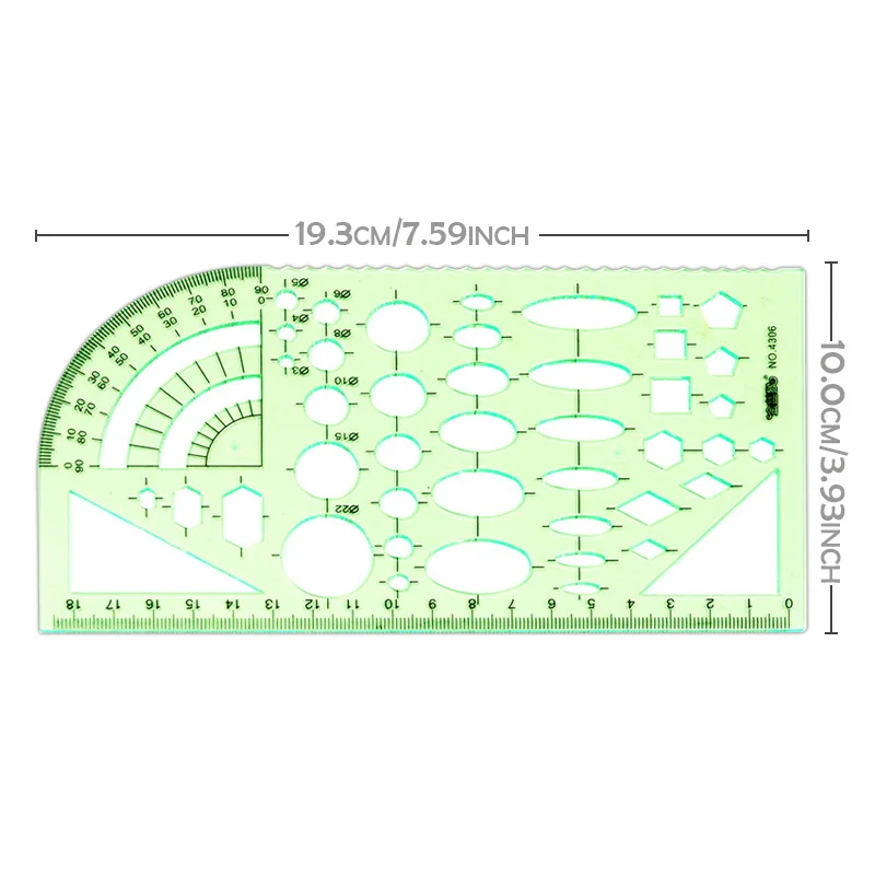 Geometric drawing measuring ruler hollow formwork ruler, suitable for offices and schools, building templates, drawing drafting