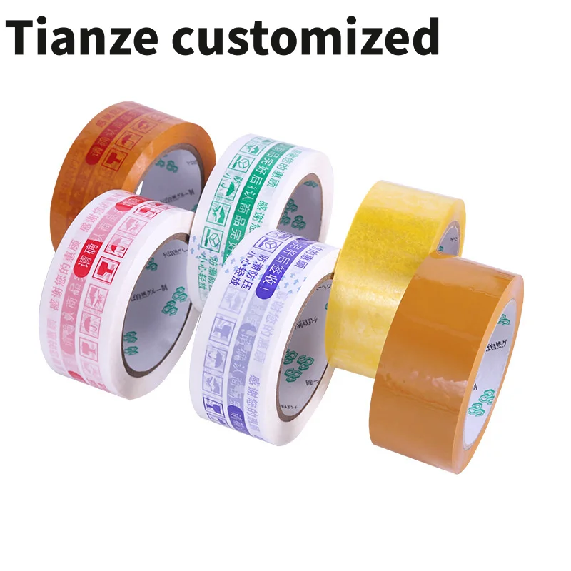 

10 pieces（custom）Customized Logo Printed BOPP Adhesive Tape Hot Melt 100y/200y/1000y Carton Sealing Packing Tape with Acrylic Ad