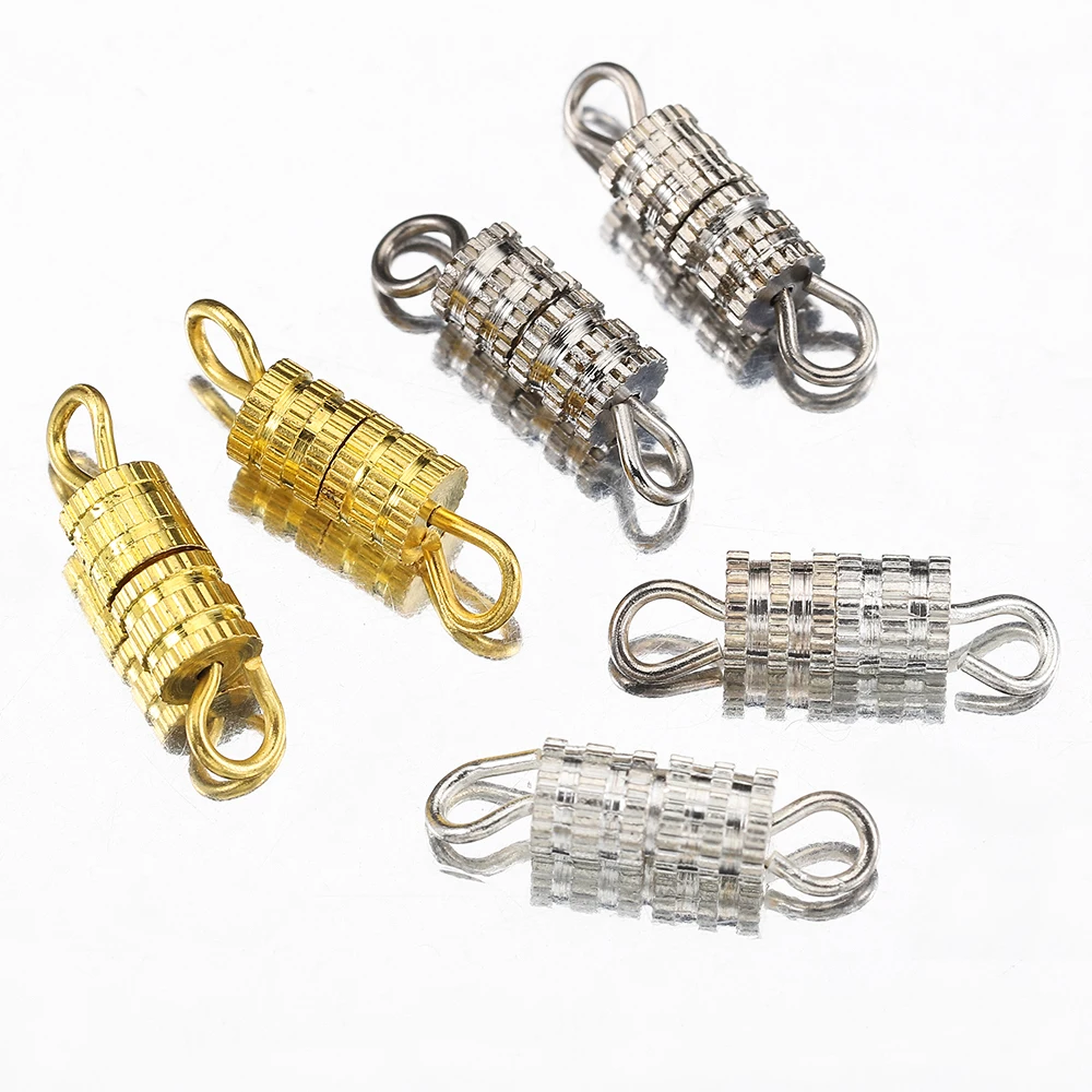 20pcs 4x14mm Bracelet Connectors Screw Twist Clasps Cord Rope Wire End Caps for DIY Jewelry Making Necklace Findings