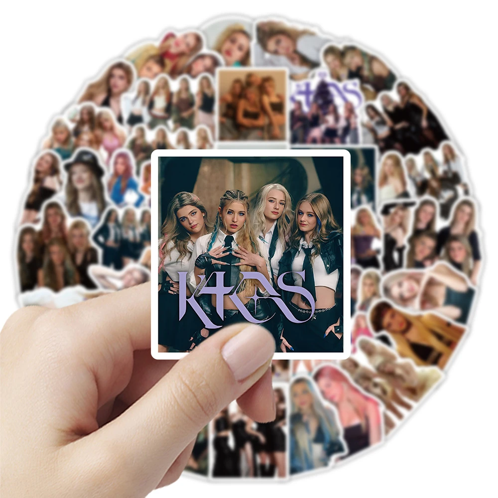 50PCS Hip Hop Music Group K4OS Julie, Natty, Belle, Haneul Star Luggage Bottle Decoration Stickers Toy Gifts