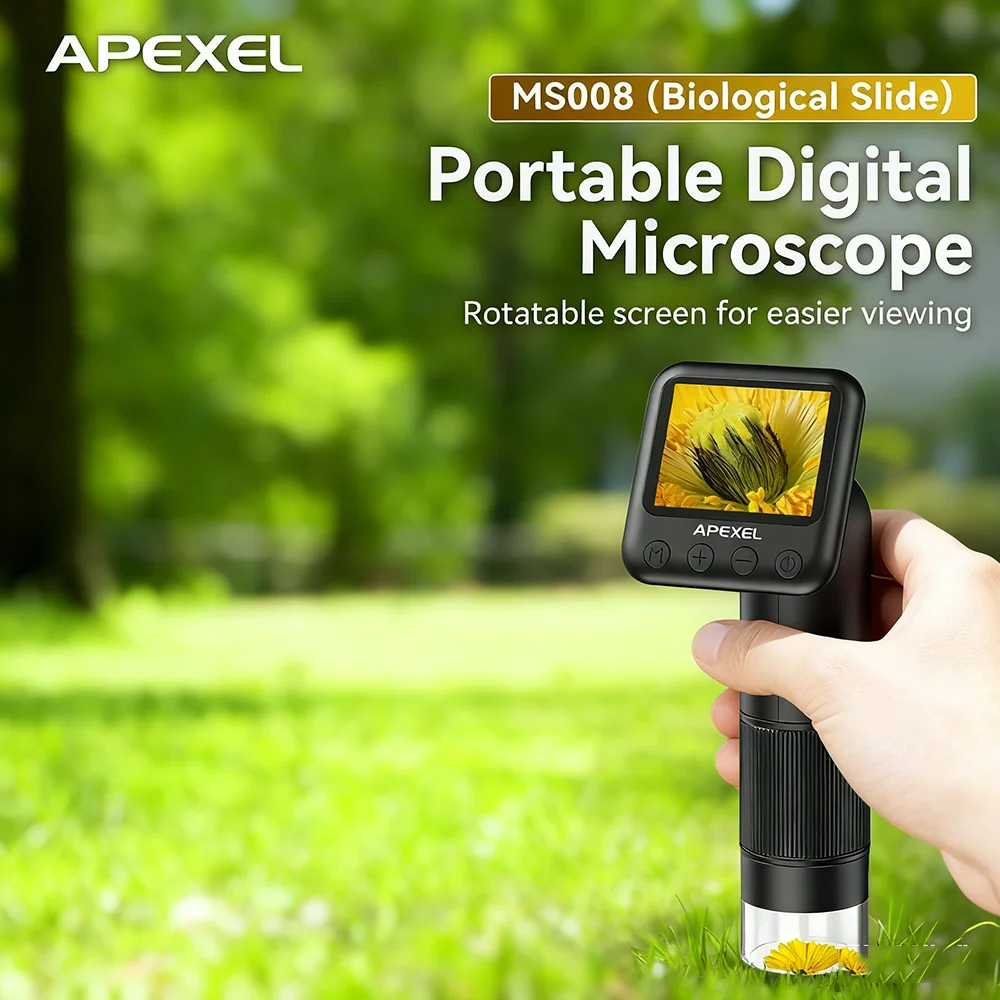 APEXEL 800X Handheld USB Microscope Portable Digital Magnifier with 700mAh Rechargeable Battery for Photos Videos