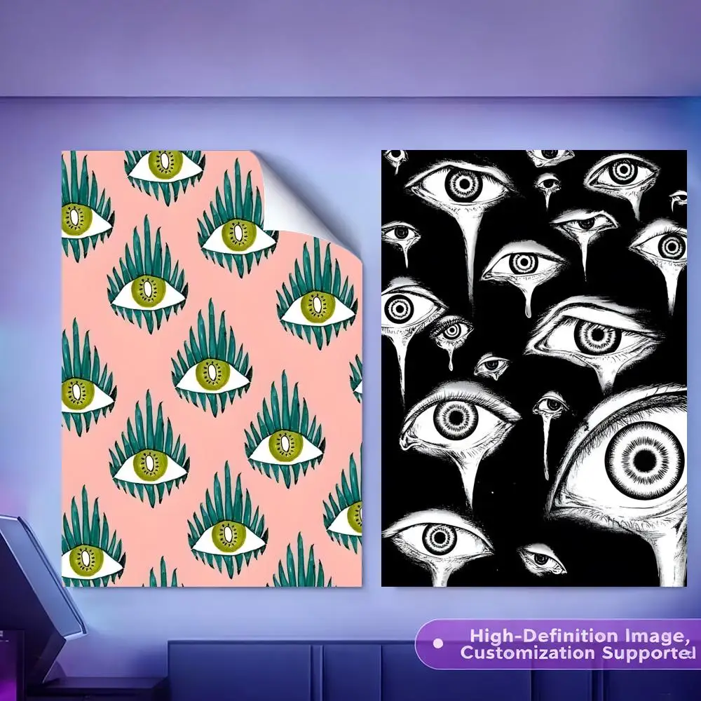 Ins Eyeballs Eye Cool Painting Calligraphy HD Canvas Poster Crease Free Waterproof All Space Wall Decor
