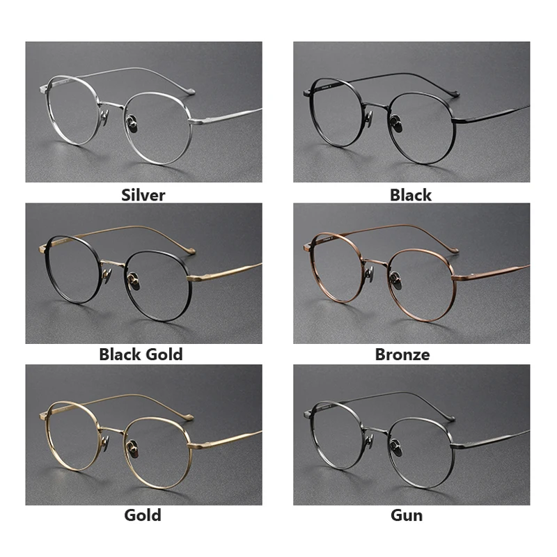 Reines Titan Brille Rahmen für Männer Retro Runde Brillen rahmen Frauen 2023 Vintage Myopie Optische männlichen Brillen