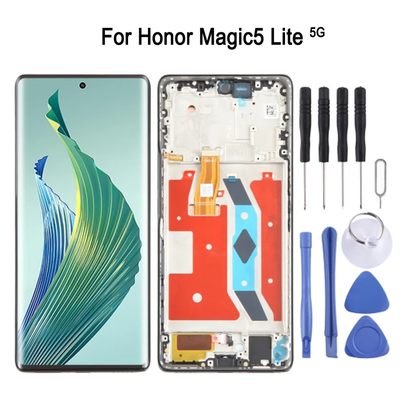 6.67-inch OLED LCD Screen For Honor Magic5 Lite 5G Phone 120Hz Display with Frame and Digitizer Full Assembly Replacement Part