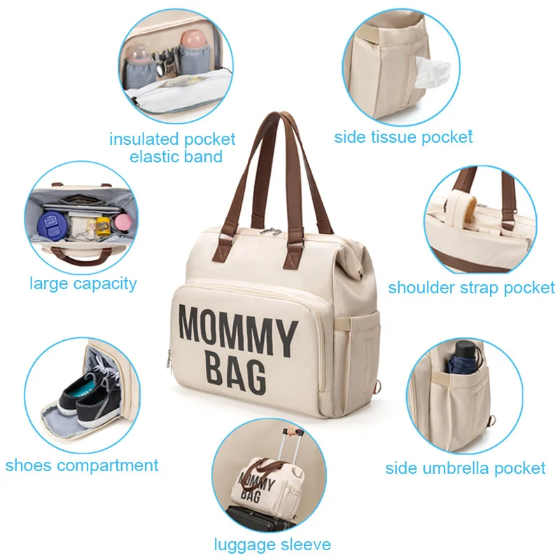 Fashion Mommy Bag Baby Care Travel Backpack Maternity Diaper Bag Large Capacity Multifunctional Women Nappy Organize Stroller