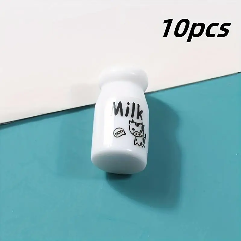 10 Mini Milk Bottle Resin Ornaments - 3D DIY Craft Accessories for Phone Cases, Jewelry Making, Keychains, Scrapbooking - Durabl view 5