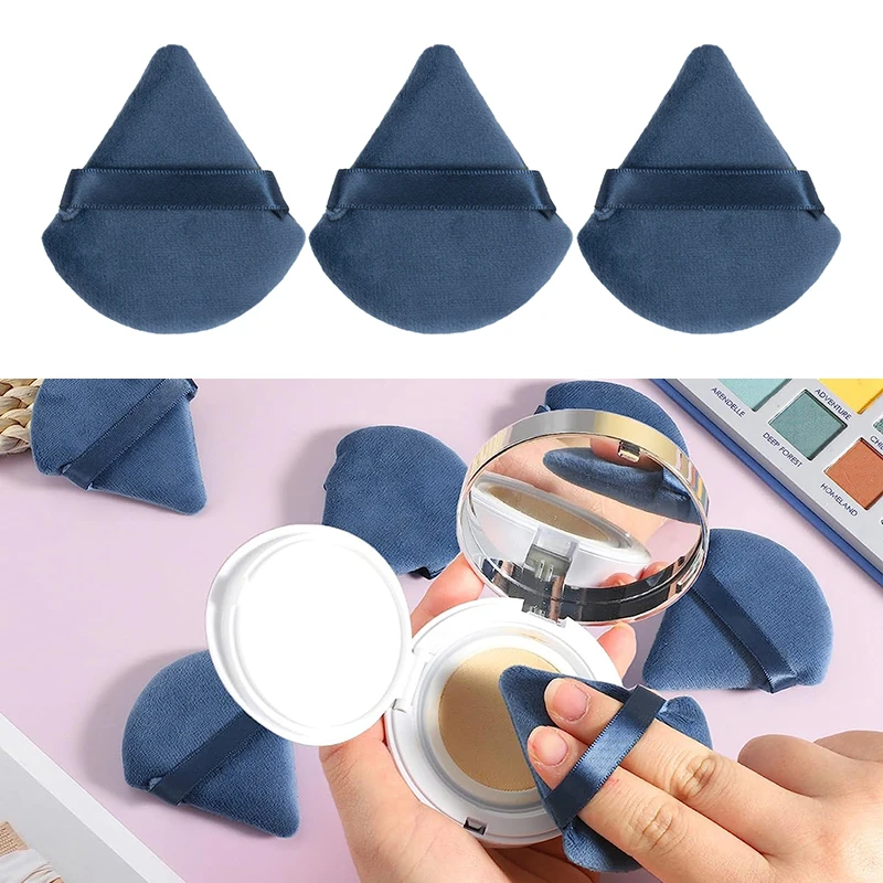 Triangle Powder Puff Mini Face Makeup Sponge Cosmetics Soft Cotton Face Powder Puff Washable Velvet Makeup Puff Tools