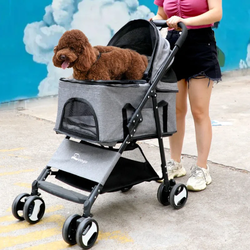 

Foldable Pet Stroller with Wheels, Dog Cart with Wheels, Large Dog Stroller, Cat and Baby Supplies, Lightweight Carriage