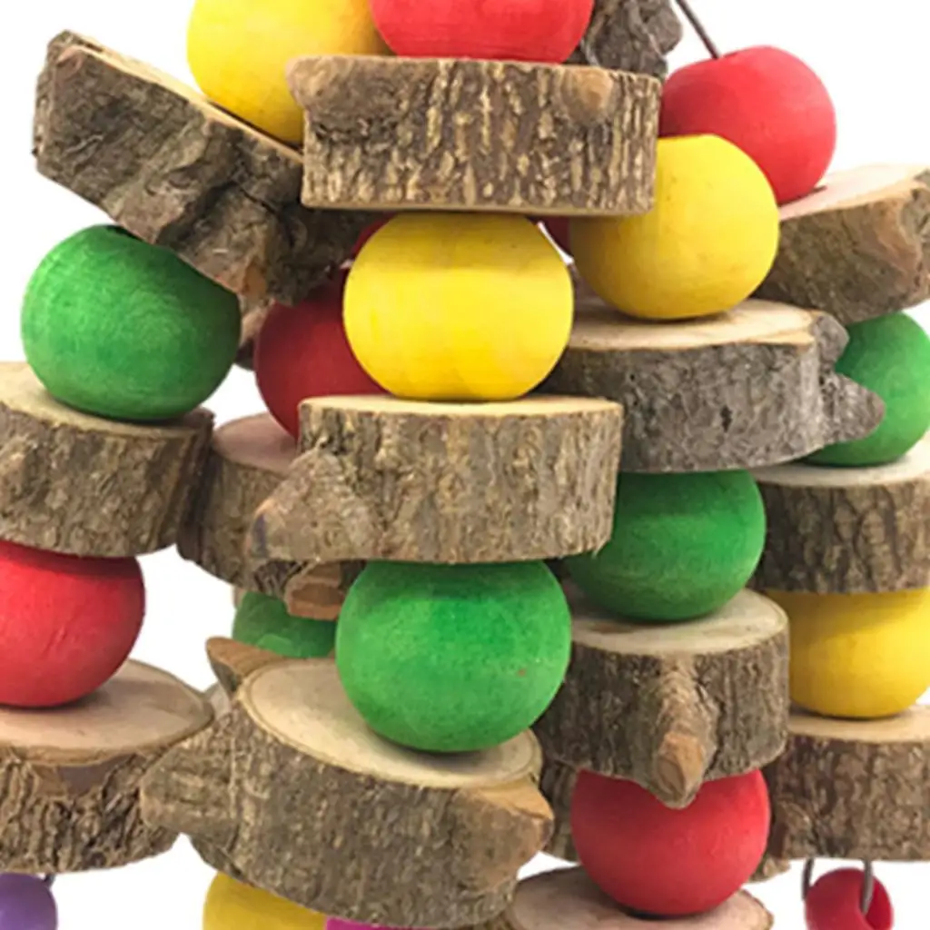 Hanging Wooden Chew Bird Toy Tabletop Playstand Perch Large Cage Accessories for Parrots and Medium Birds Hanging Wooden Chew Bird Toy Tabletop Playstand Perch Large Cage Accessories for Parrots and Medium Birds