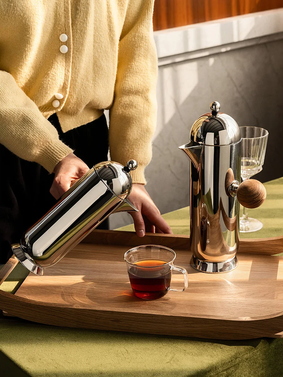 European Stainless Steel French Press Coffee Maker, Luxury Coffee Pot, Coffee Kettle, Heat Resistant Durable, Easy to Claean