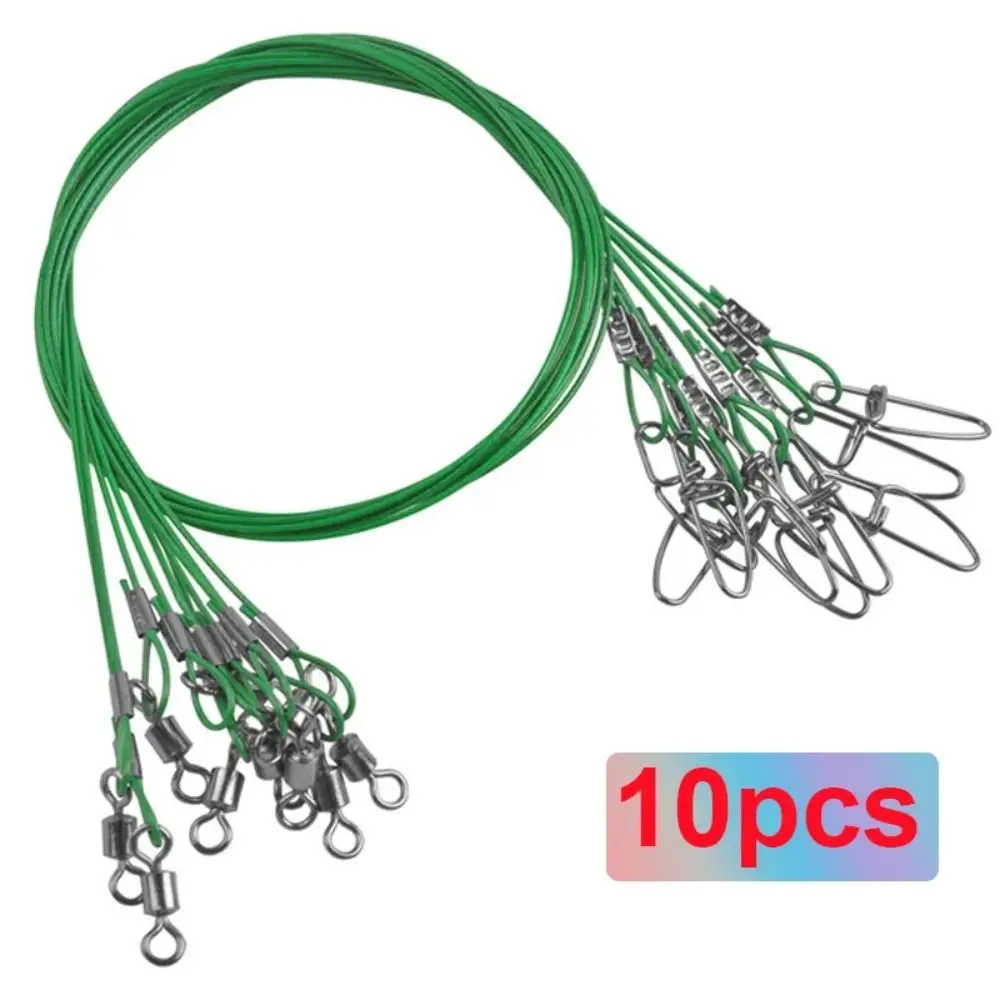 

10pcs 50cm Sea Fishing Steel Wire 150LB Tension Anti-bite Fishing Leader Line Durable Thicken Lure Fishing-line Tuna