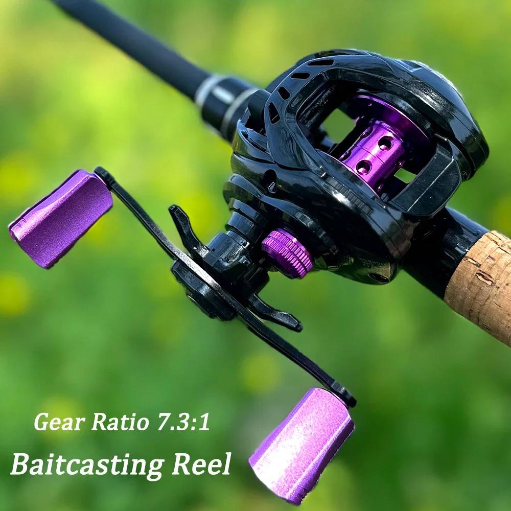 Baitcasting Reel Max Drag 8KG Deep Spool 7.3:1 Ultra-Light Double Handle Jigging Metal Reel Seawater Long Casting Fishing Reel