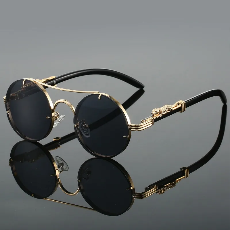 Popular Round Sunglasses Men Fashion Double Bridge Multicolor Shades Women Retro Trendy Brand Luxury Design Sun Glasses view 2