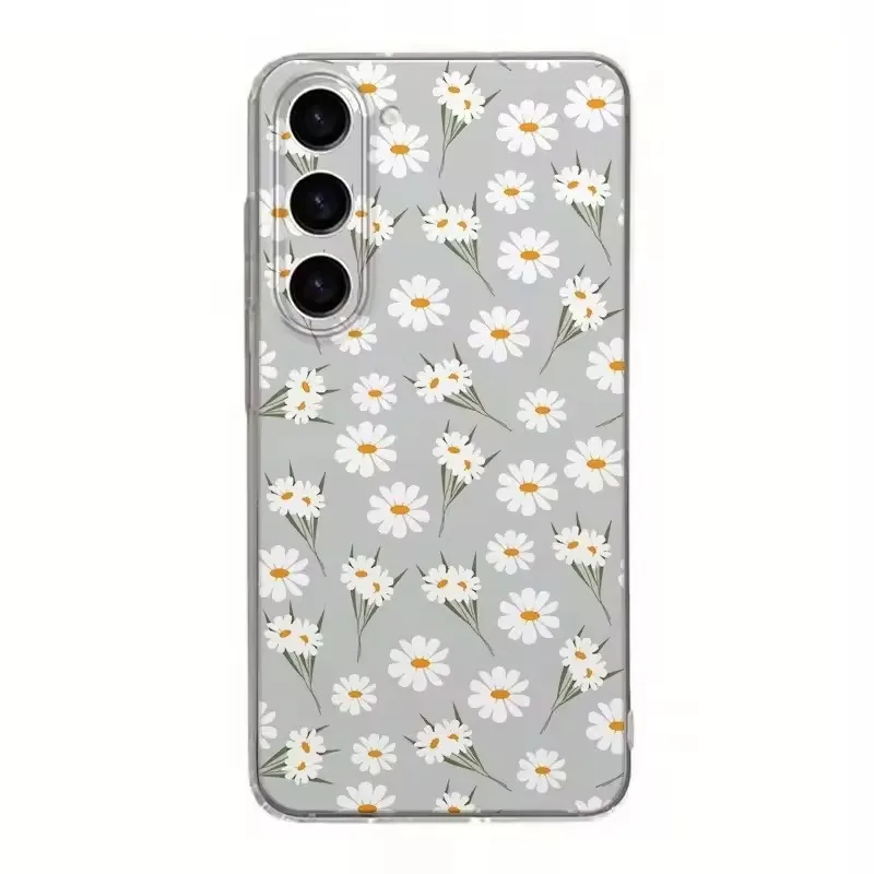 Transparent Phone Case For Samsung Galaxy A73 A72 A71 A70 A70s A56 A55 A54 A53 A52 A52s A51 5G 4G Flower Pattern Non-Slip Cover view 5