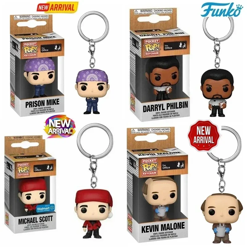 FUNKO POP The Office Keychain Christmas Michael Scott Walmart SCHRUTE Darryl Kevin Vinyl Figure Keychain Pendants Keyring Toys