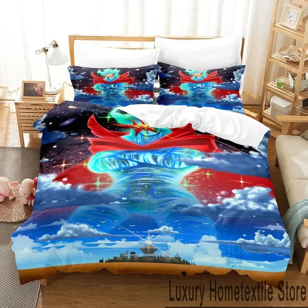 Anime Tengen Toppa Gurren Lagann Bedding Set Duvet Cover Bed Set Quilt Cover Pillowcase Comforter king Queen Size Boys Adult