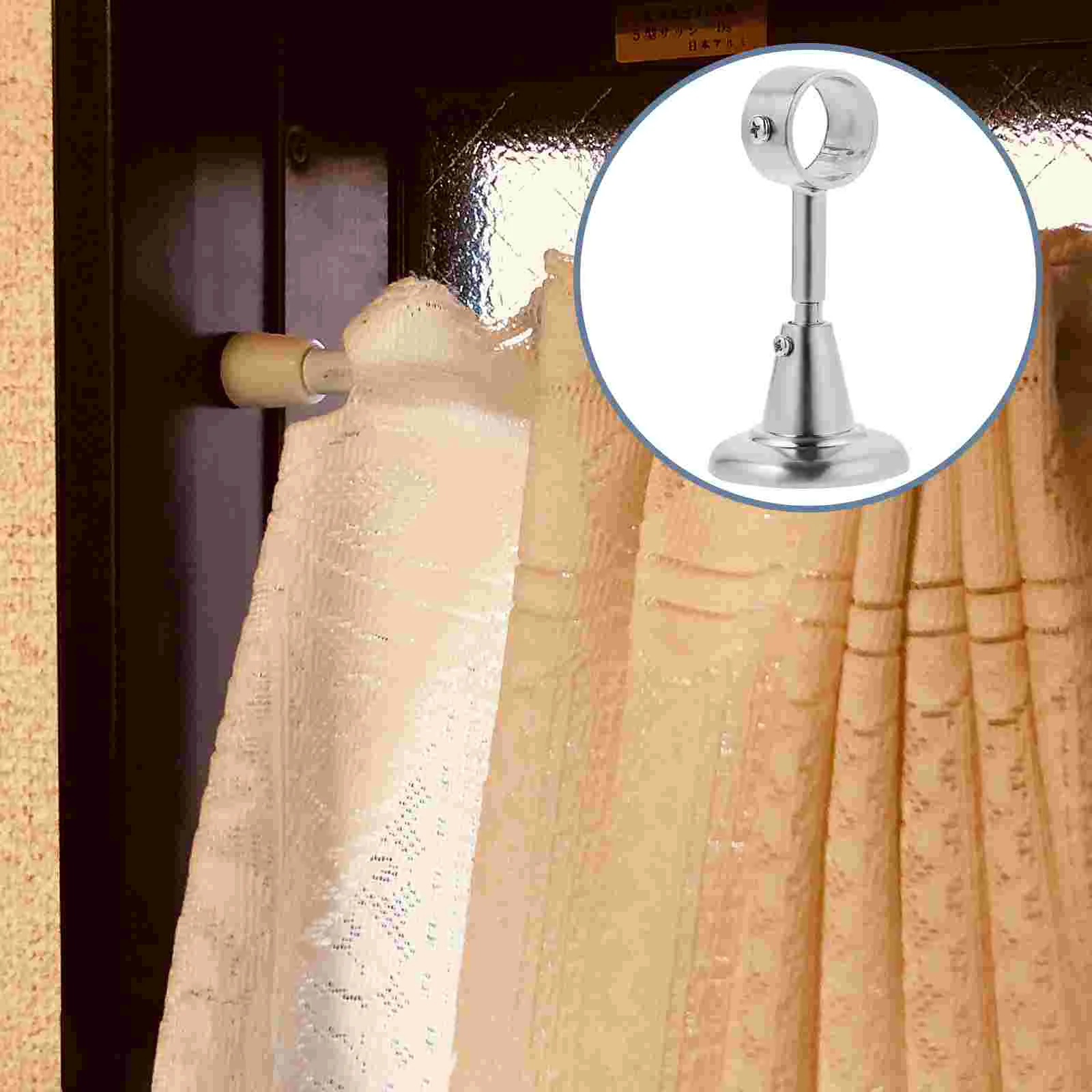 2 Pcs Alternative Curtain Rod Holder Accessories Bracket Ceiling Mount Brass Coat Hanger Meatl