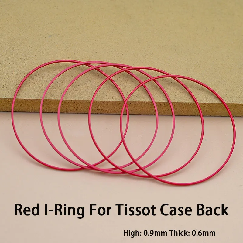 Red Gasket I-Ring 25-33MM Plastic Gasket Suitable For Tissot Watch Case Bottom Cover T035 Couturier 1853 Original Other