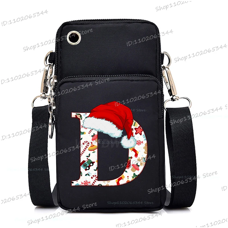 

Aesthetics Christmas Letter Versatile Harajuku Women Men Shoulder Bag Merry Christmas Casual Phone Bag Zipper Xmas Crossbody Bag