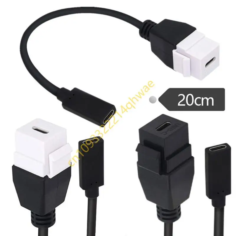 USB Type C Keystone Jacks Adapter Insert Cable 10Gbps Type C Female to Type C Keystone Female Insert Fast Speed Charging