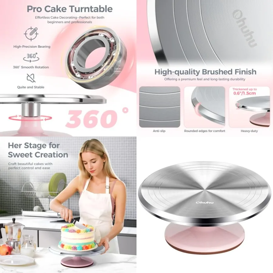 Cake Decorating Turntable - Cake Stand, Aluminium 12''Cake Turntable Decorating