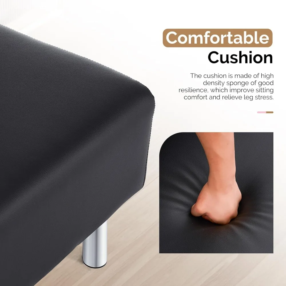 مقعد غرفة الانتظار مع ظهر، كرسي ضيوف مكتب مقاس 58.6 بوصة، مقاعد استقبال منجدة، أثاث الردهة لصالون التجميل