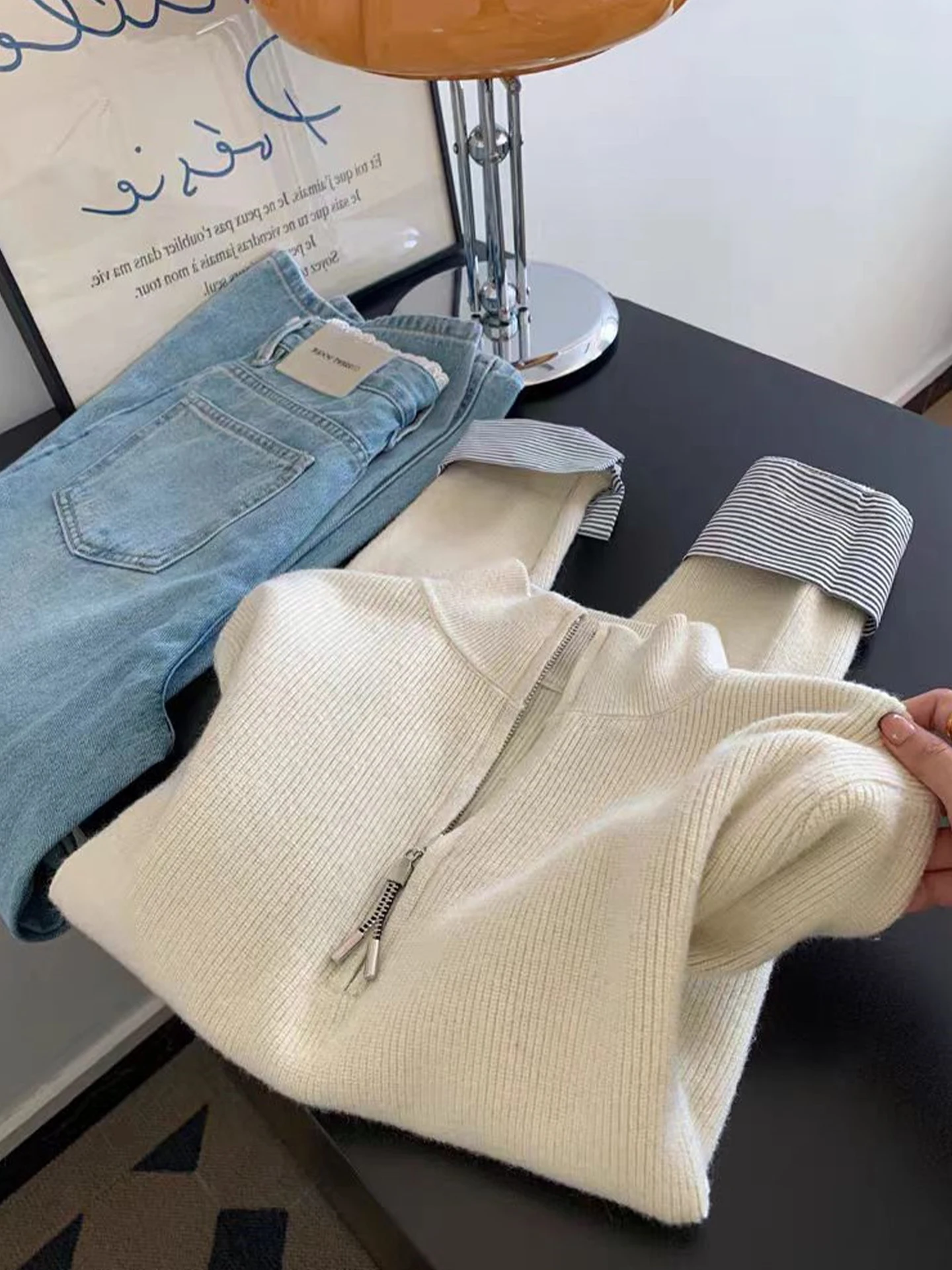 الشتاء اللون بلو طويل Sve محبوك سترة الكورية Sle طبقة قاعدة بسيطة أعلى تخفيف تنوعا الأساسية irt قصيدة الفن لين