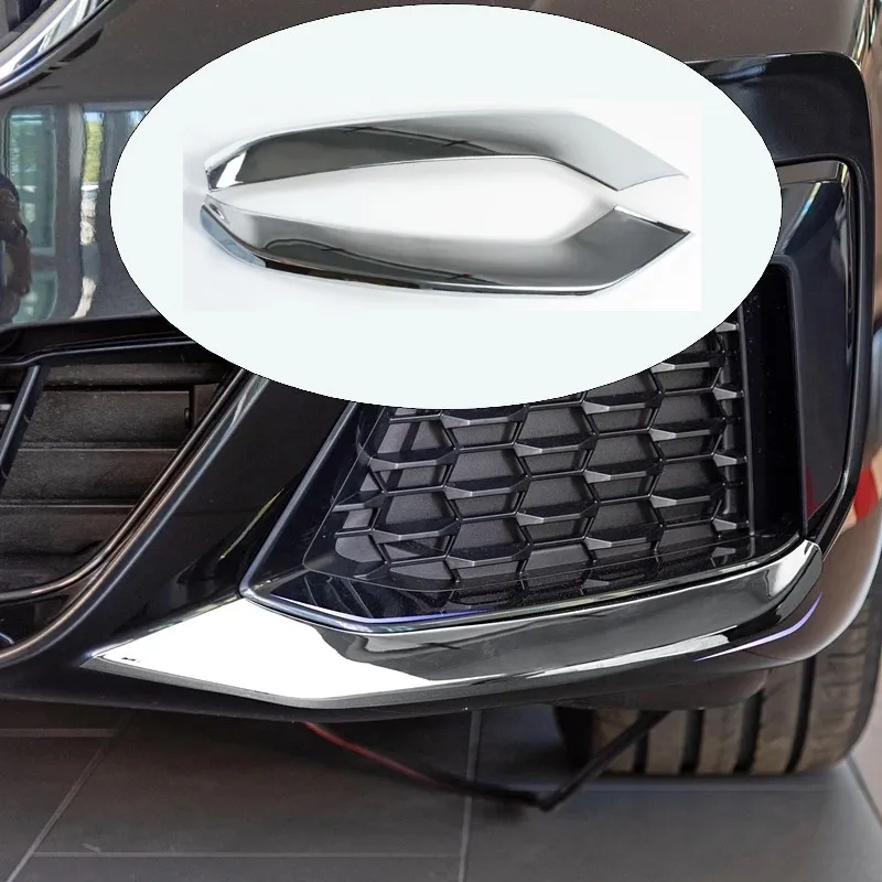 

For BMW 5 Series G30 2021 Car Front Bumper Fog Lamp Frame Lip Cover Trim Strips Carbon Fiber Color Stickers Exterior Accessories