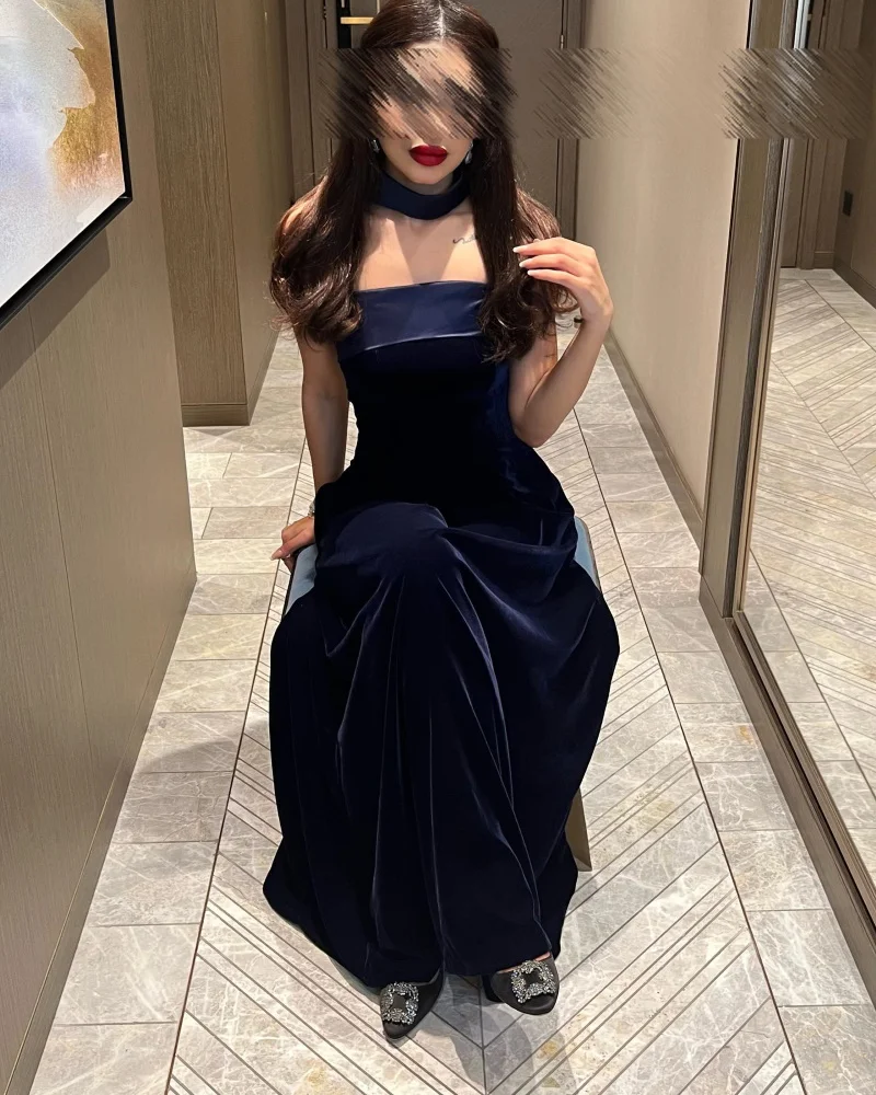 

Epoch Long Evening Dress 2024 For Sexy Women فساتين سهره سعوديه Elegant Knitting Trumpet Strapless Cocktail Party Prom Gown