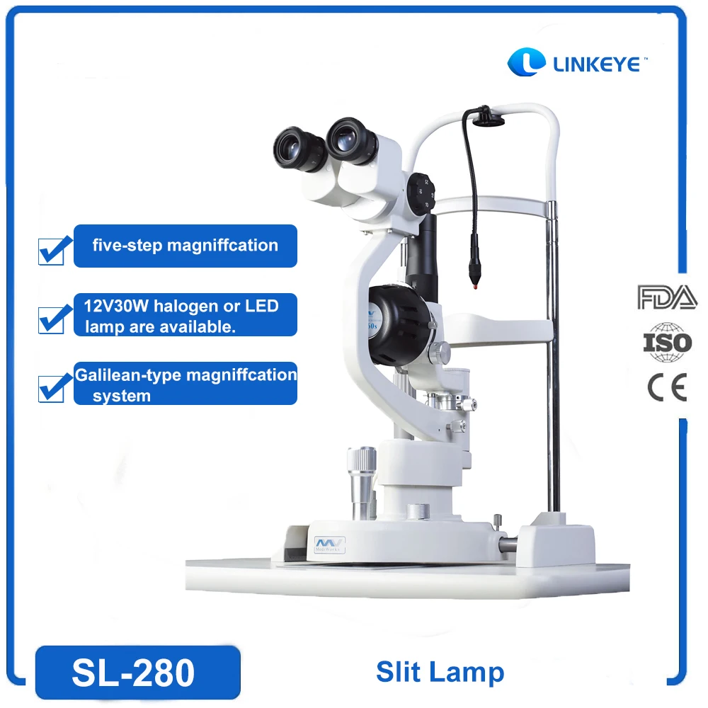 

Ophthalmology Digital Slit Lamp Microscope with Led Illumination Optical Eye Test Including Electric Table SL-280