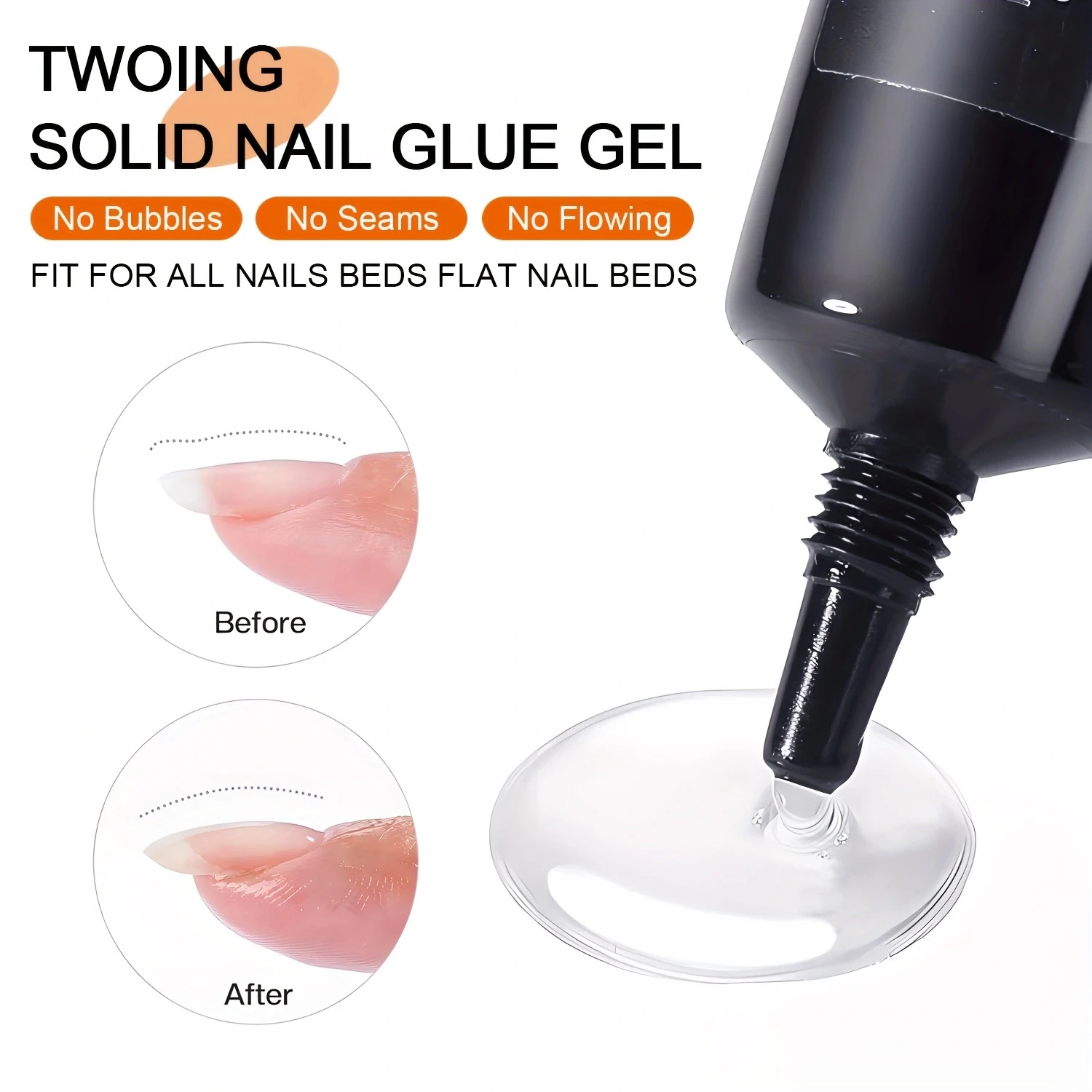 Solid Nail Glue Nail Tips Gel for Press On Nails,Super Strong Acrylic Nail Gel for Manicure Extension, Durable and long-lasting image 3