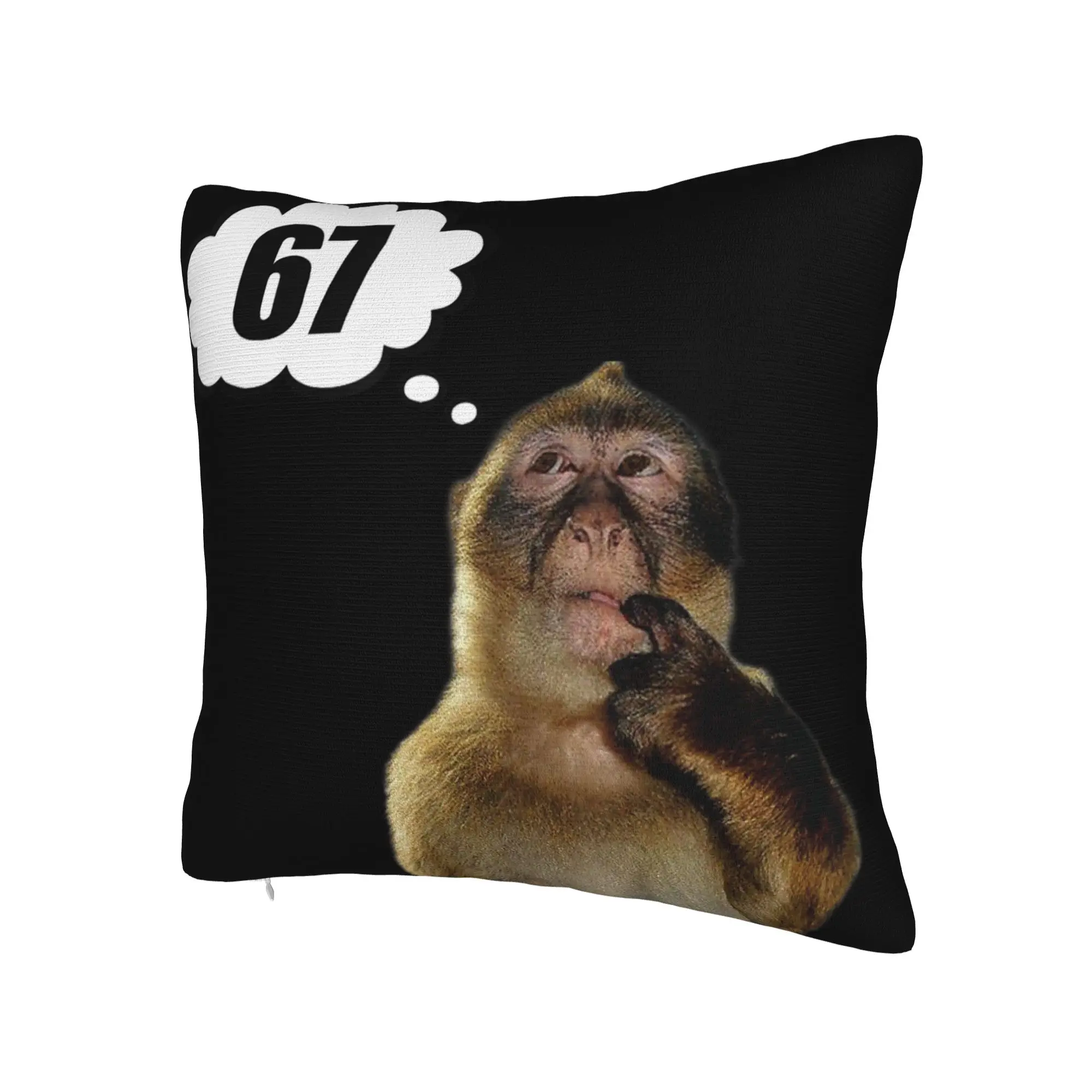 Decorative Pillow Cover Thinking Monkey Meme  Merch Home  Throw Pillow Case Cover Drop Shipping Multi Size