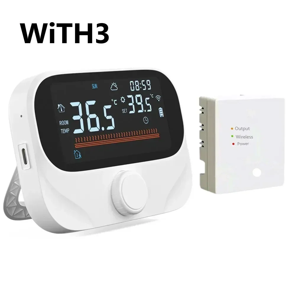 For Tuya Smart Thermostat Wifi RF Wireless Temperature Controller For Gas Boiler Water Heating Works Wall Fireplace Thermostat