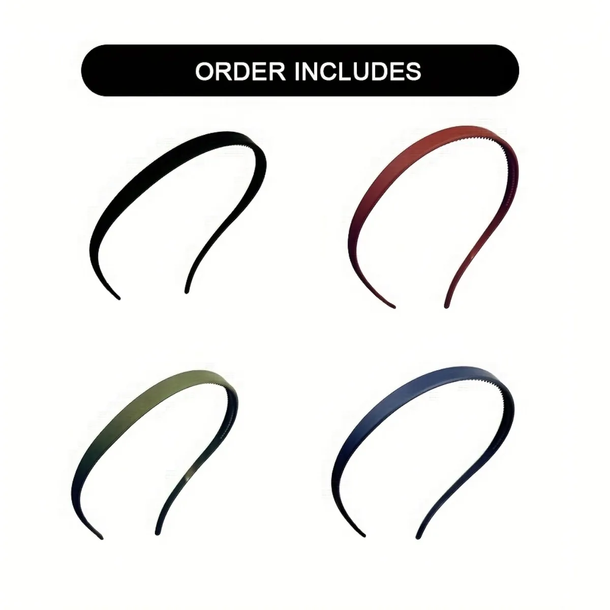 

Set of 4 minimalist matte resin headbands, U-shaped non-slip hairbands, stylish and versatile hair accessories