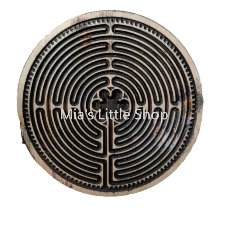 Labyrinthe en bois à peindre soi-même, outil de méditation artisanal, anti-stress, décoration pour la pleine conscience