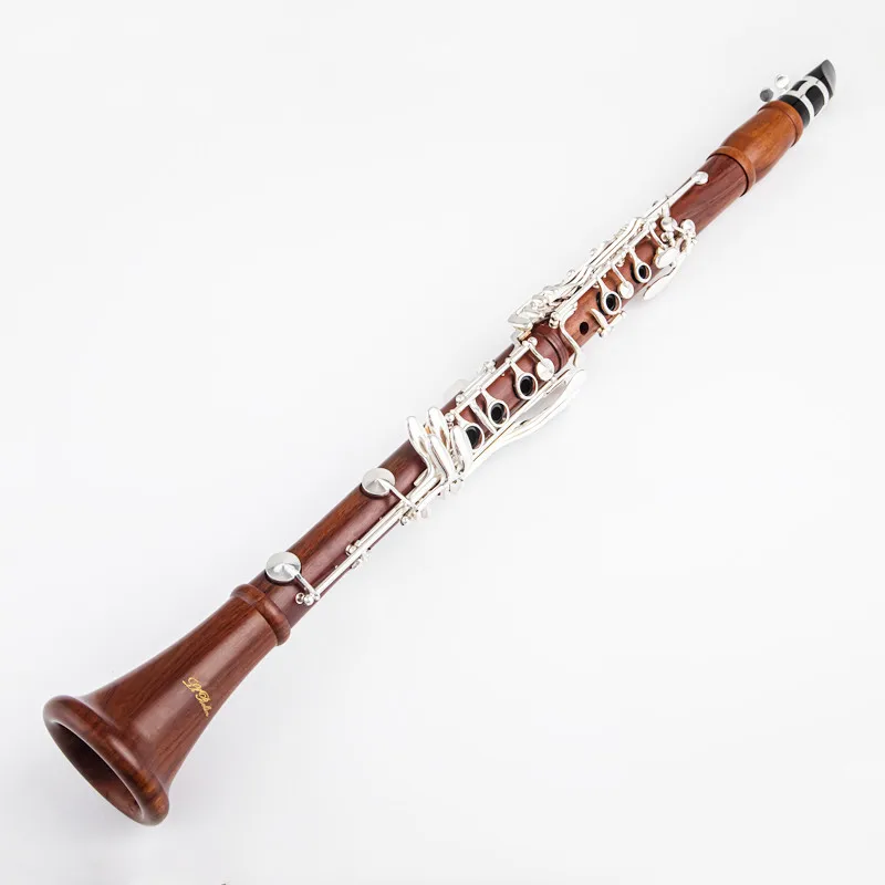 New B-Flat Red Wood Professional Clarinet with Case Accessories, Professional Clarinet, High Quality,Clarinet Silvering keys