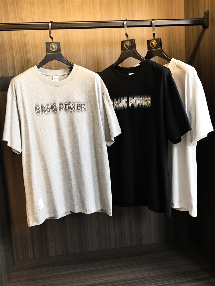 

Heavyweight Recommended Men's Casual Loose Fit round Ne ort Sve T-irt Dyeing Patchwork Faion Urban Sle Summer 2025