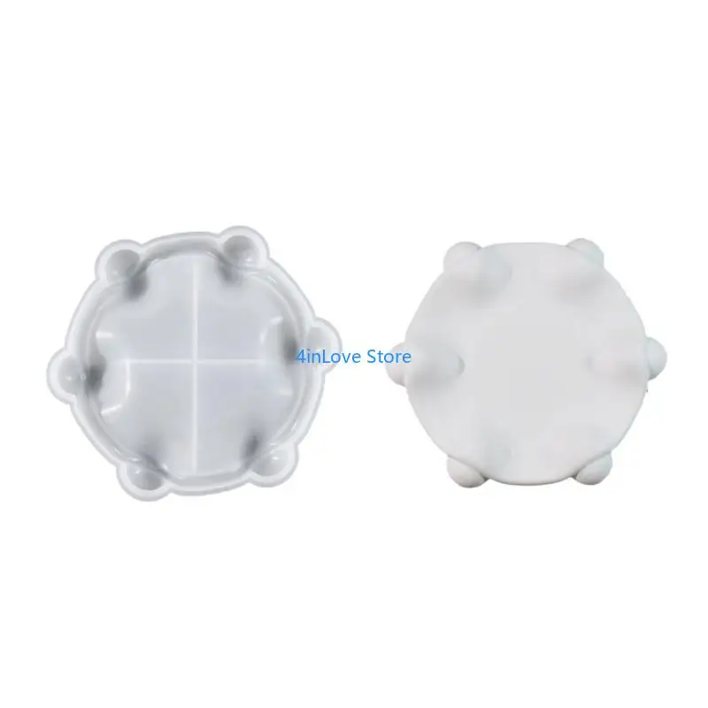 T4MD Creative DIY Jewelry Holder Plate Silicone Mold for Resin and Concrete Tray Art