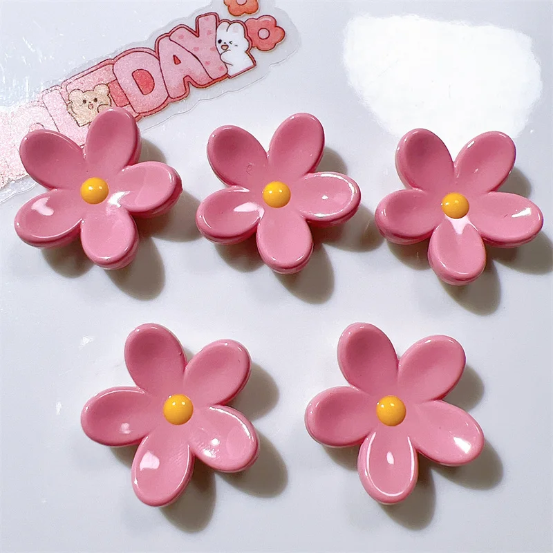 20Pcs Kawaii Color Flower Flatback Resin Girl Hairpin Headwear Accessories DIY Jewelry Crafts Decor Materials Scrapbooking Patch