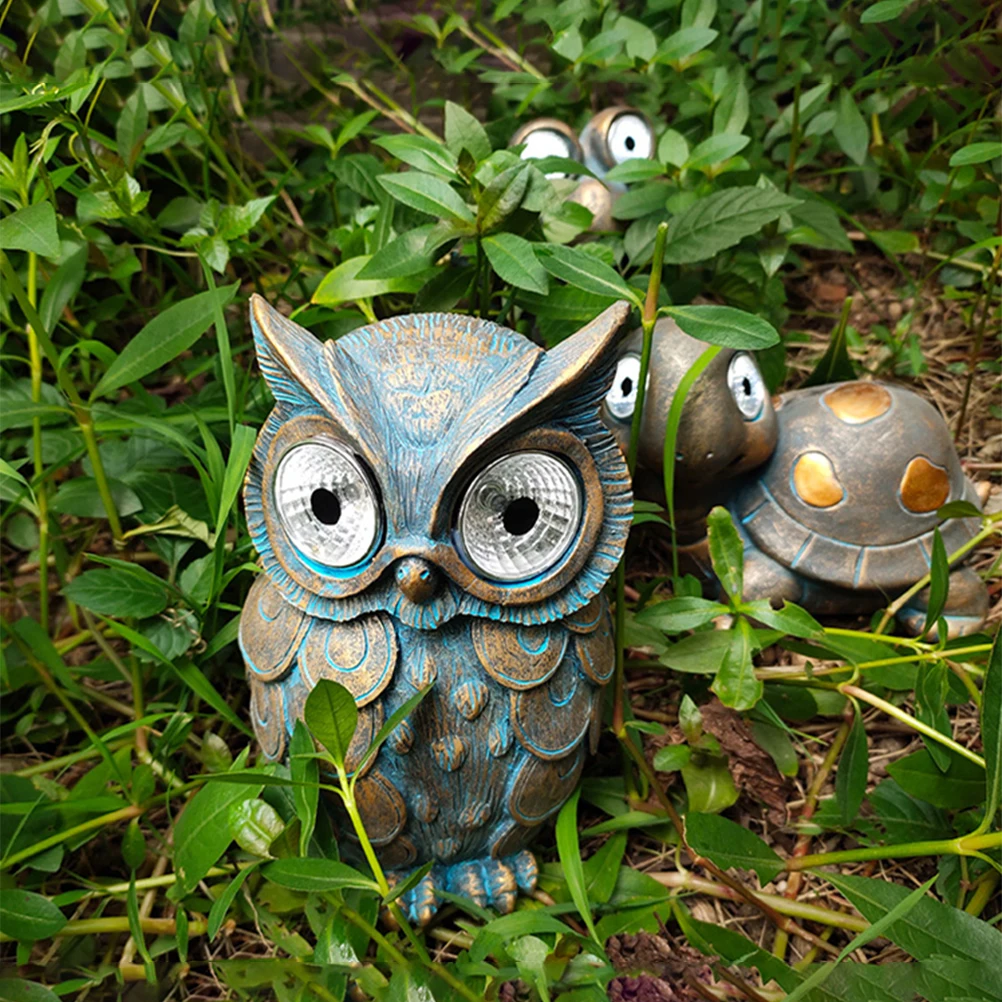

Solar Owl Lights Outdoor Powered Decor outside Decorative Lamp for Outdoors Dining Table