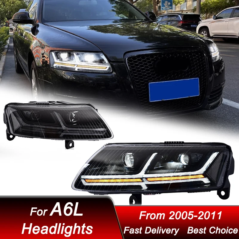 

Pop Car Headlights For Audi A6 A6L 2005-2011 To TT TTS Style Full LED Headlamp Assembly Upgrade Projector Lens Accessories Kit