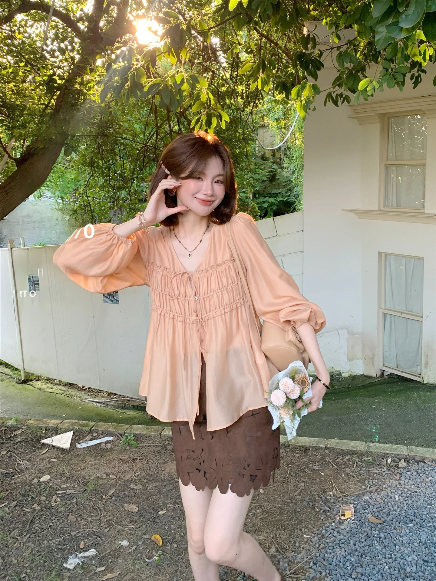 

Женская повседневная рубашка с V-образным вырезом и длинными рукавами, тонкая, с защитой от солнца, свободного кроя, с поясом, дышащая, приятная для кожи