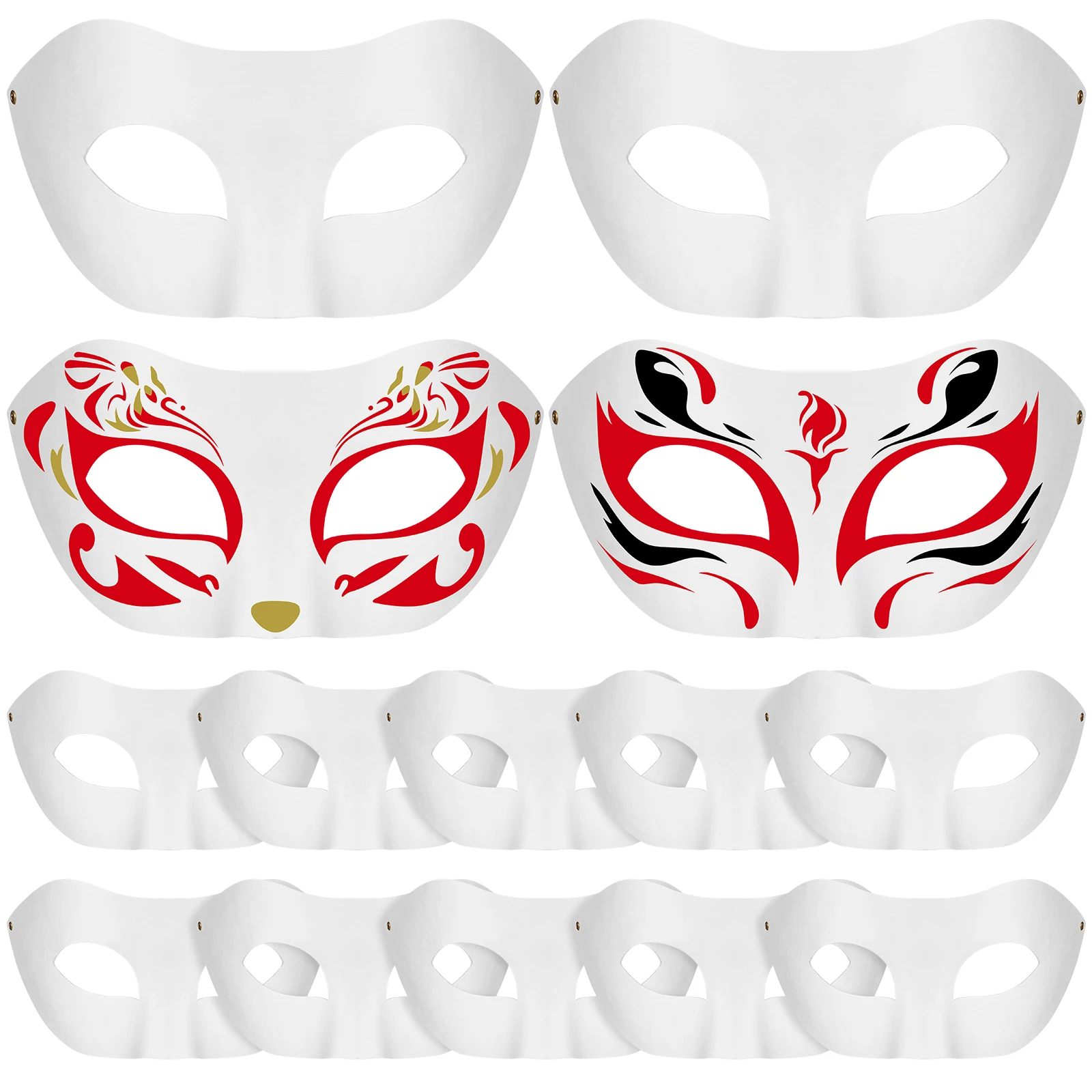 

15pcs White DIY Unpainted Blank Face Cover Blank Mask Kids Craft Party Masquerade Masks For Women Accessories Halloween Toy