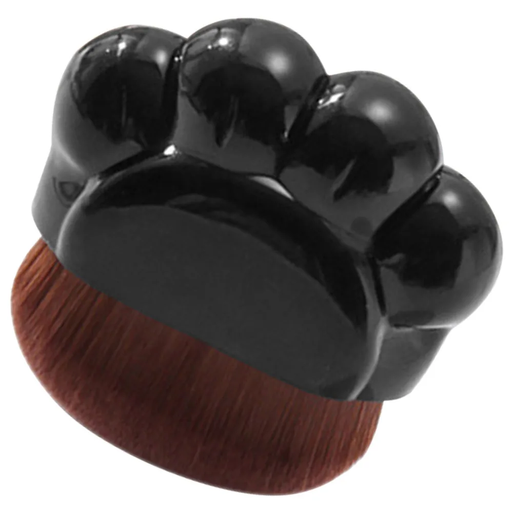 Pędzel do makijażu w kształcie kociej łapki, płaski, do podkładu, różu, do płynnych i pudrowych kosmetyków, miękkie syntetyczne włosie, podróżny, do twarzy.