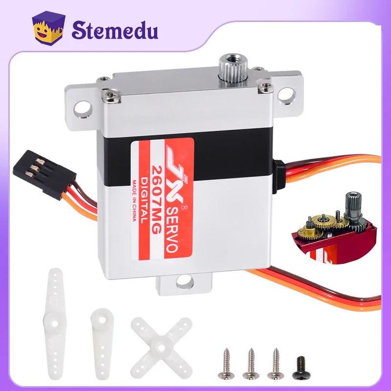 JX RC 360 Degree Controllable Servo PDI-2607MG 7.2kg 0.13sec Digital Full Metal Aluminium Case Servos Motor For RC Drone Glider