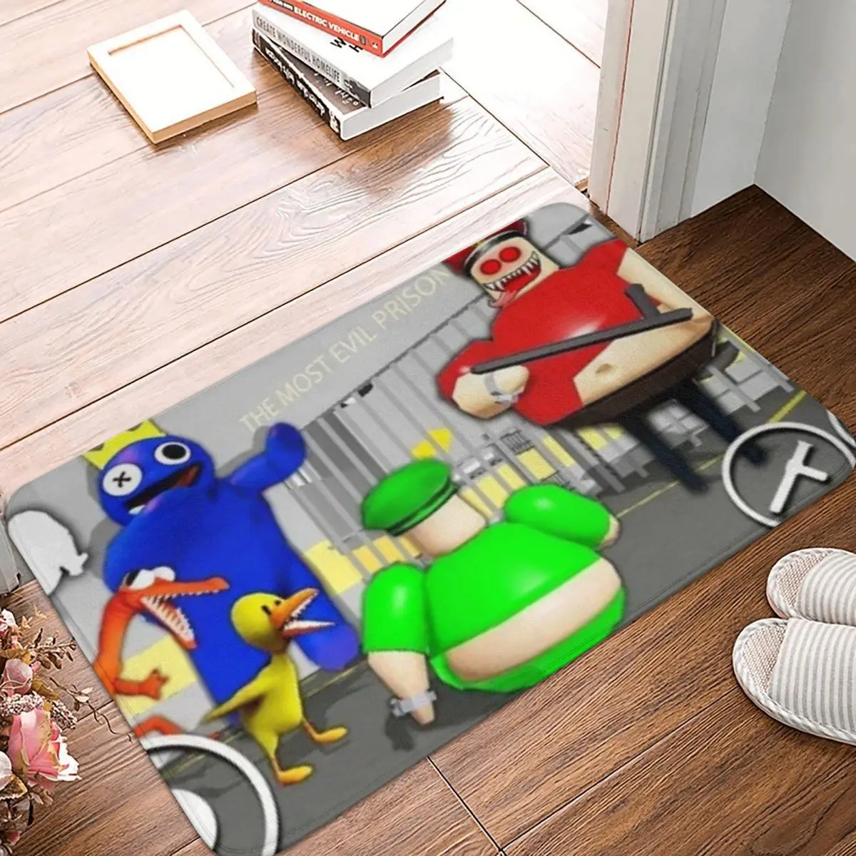 Prison Game Anti-Slip Doormat Living Room MatRainbow Friends Escape Floor Carpet Entrance Door Rug Home Decorative