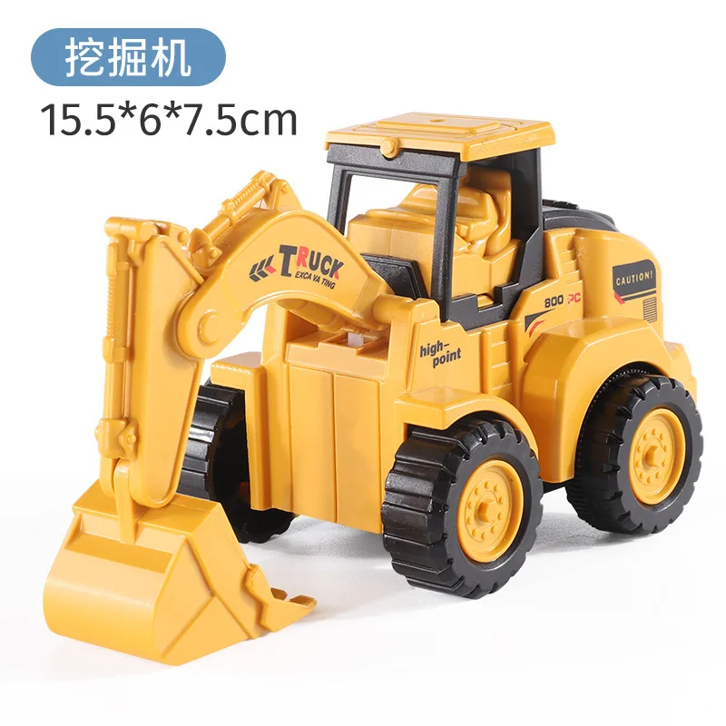 Engineering Vehicle Toys Press Sliding Simulation Excavator Bulldozer Doll Children Model Educational Toy Kids