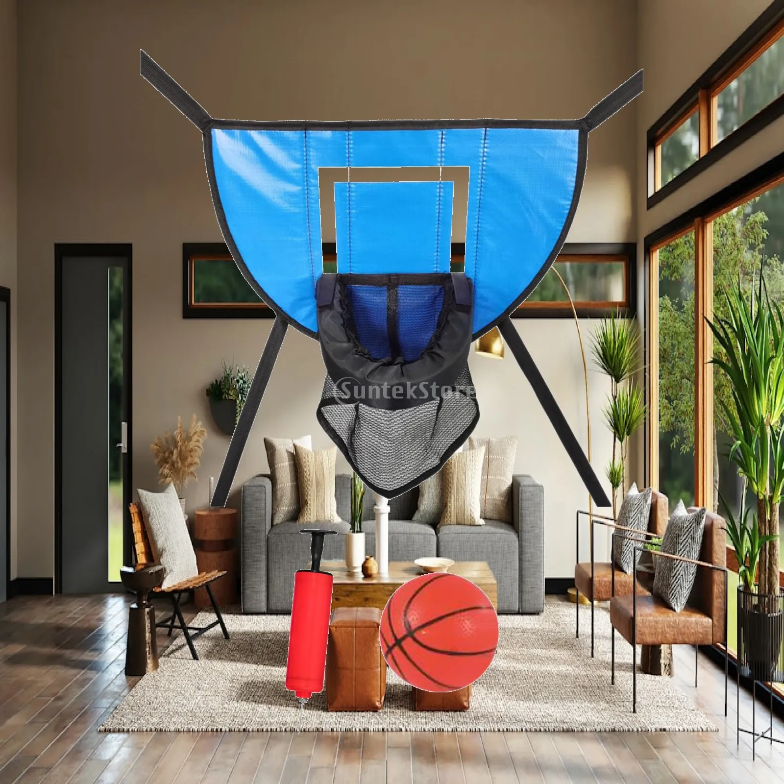 

Trampoline Basketball Hoop, Trampoline Accessory for All Ages, Mini Basketball